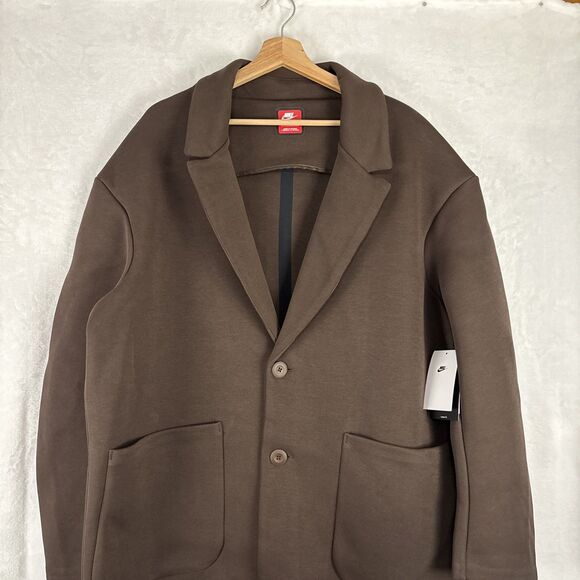 Nike Tech Fleece Reimagined Loose Fit Trench Coat FN0601-237 Brown Sz Large NWT - Picture 3 of 10